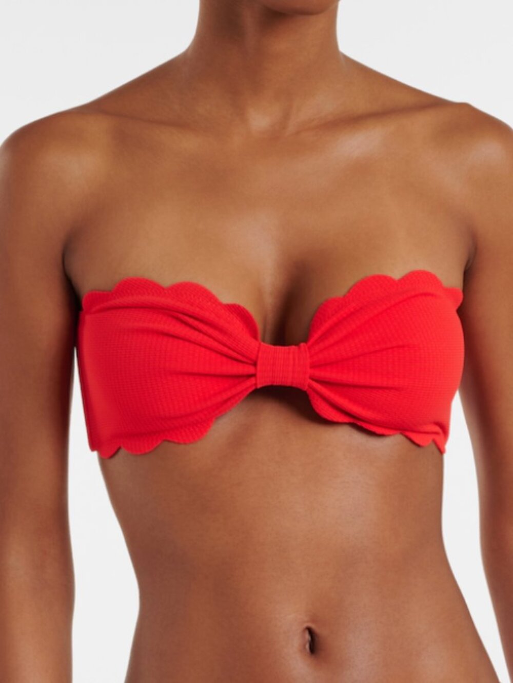 Marysia Antibes scalloped bikini bottoms and top set in Poppy